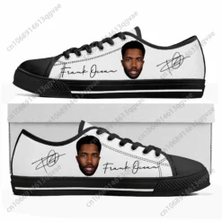 Frank Ocean Canvas Sneakers - Men's & Women's Low Top Casual Shoes, Custom R&B Artist Portrait Print, Hip Hop Fan Gift, Streetwear Lace-Up Footwear