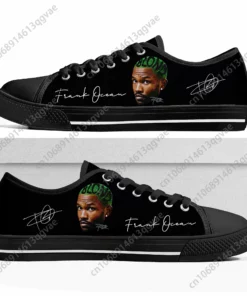 Frank Ocean Blonde Sneakers - Custom Black Canvas Low Tops, Men's & Women's Unisex Casual Streetwear, R&B Music Artist Graphic Print, Hip Hop Fan Gift