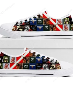 Van Halen Album Cover Collage Sneakers - Classic Rock Fan Canvas Shoes