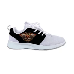 Aerosmith Band Classic Rock Logo Men's and Women's Lightweight Running Shoes - White/Black