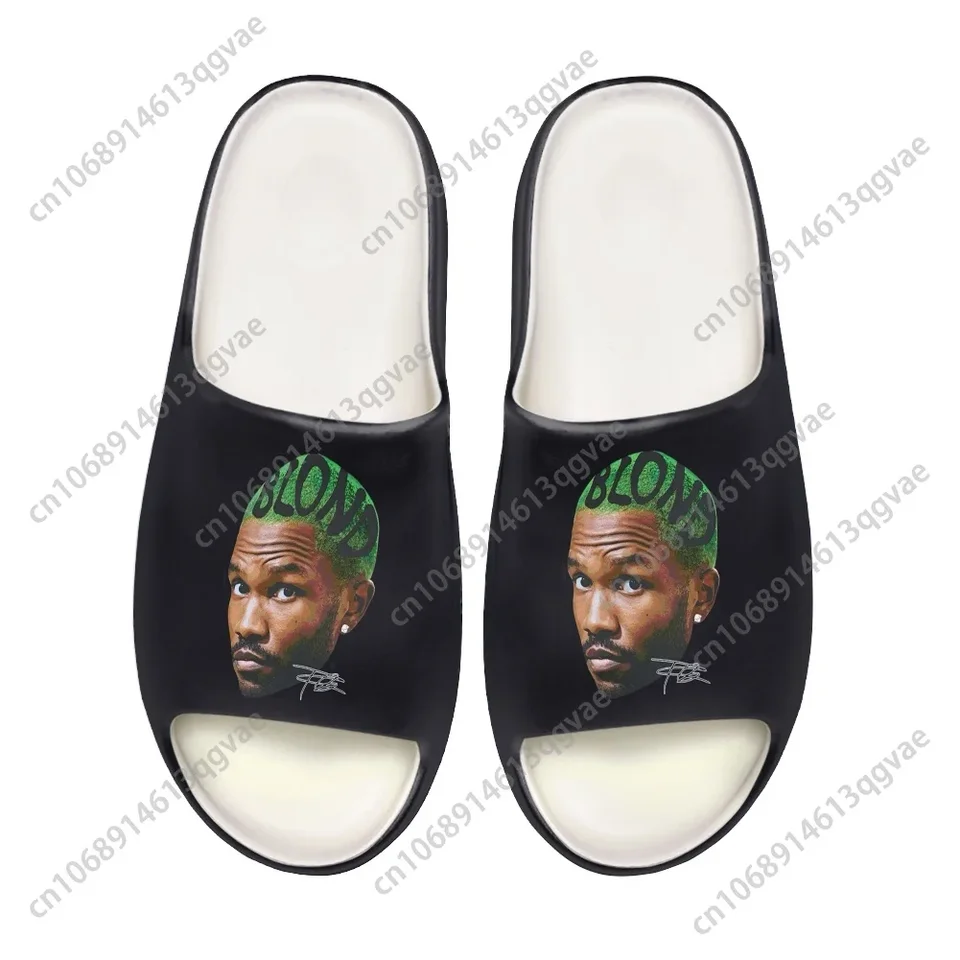 Frank Ocean Blonde Album Graphic Slides - Black Unisex Comfort Sandals