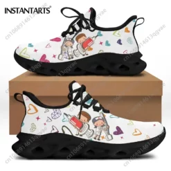 INSTANTARTS Cartoon Nurse Doctor Print Sneakers - Lightweight Breathable Mesh Running Shoes for Healthcare Professionals