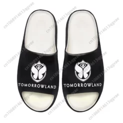 Tomorrowland Music Festival Logo Black and White Slides - Comfortable Unisex Sandals