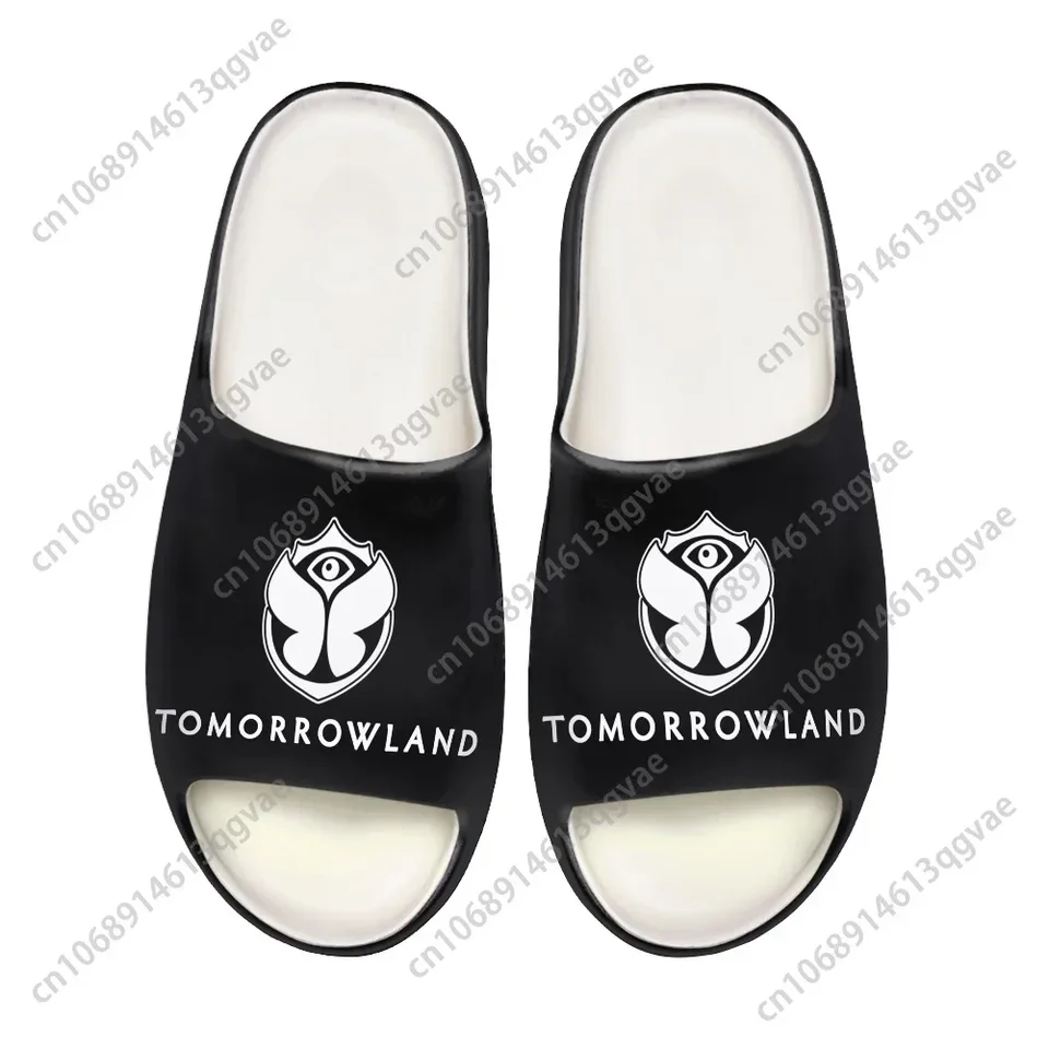 Tomorrowland Music Festival Logo Black and White Slides - Comfortable Unisex Sandals