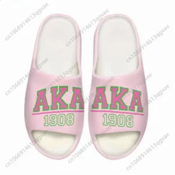 Alpha Kappa Alpha AKA 1908 Pink Slide Sandals - Sorority House Slippers