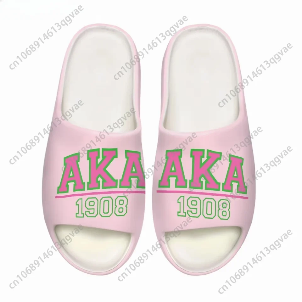 Alpha Kappa Alpha AKA 1908 Pink Slide Sandals - Sorority House Slippers