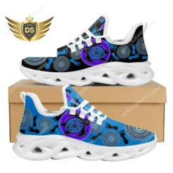 Aboriginal Sea Turtle Dot Art Lightweight Mesh Running Shoes - Blue/Purple
