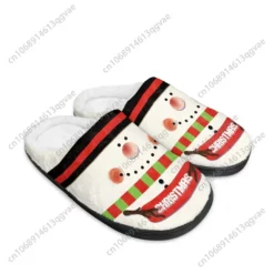 Snowman Christmas Plush Indoor Slippers, Warm Winter House Shoes