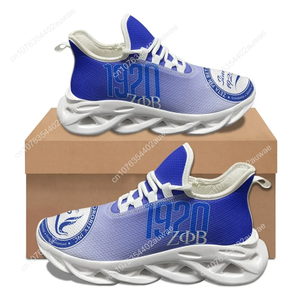 Zeta Phi Beta Sorority ZΦB 1920 Women's Lightweight Breathable Running Sneakers - Blue/White