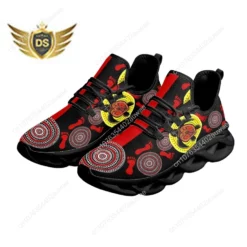 Aboriginal Art Inspired Lightweight Sneakers - Indigenous Australian Turtle and Dot Design Running Shoes