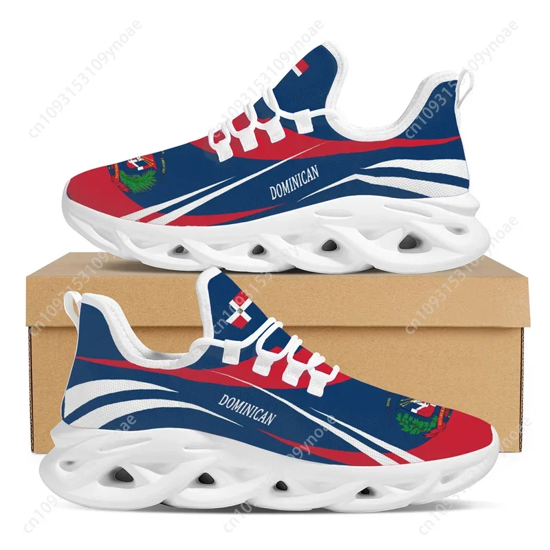Dominican Republic Flag Men's and Women's Lightweight Running Sneakers - Blue/Red/White Pride Athletic Shoes