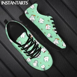 Instantarts Cartoon Tooth Print Lightweight Running Shoes for Dentists and Dental Professionals
