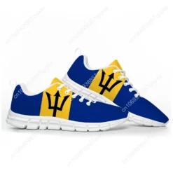 Barbados Flag Print Sneakers - Lightweight Athletic Running Shoes for Men and Women