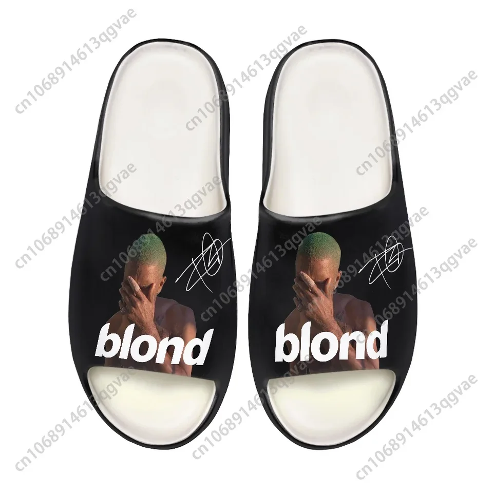 Frank Ocean Blonde Album Cover Graphic Print Slides - Comfortable Unisex Sandals