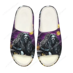 Rob Zombie Graphic Slide Sandals - Horror Themed Spooky Halloween Slippers