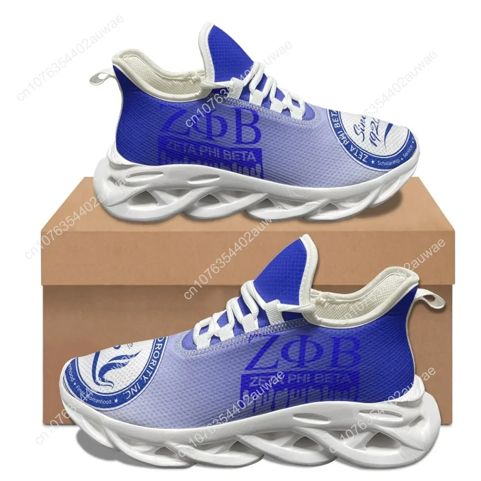 Zeta Phi Beta Sorority ZΦB Women's Lightweight Blade Sneakers - Royal Blue & White