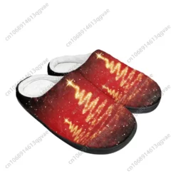 Festive Red Christmas Tree Plush Slippers - Cozy Indoor Holiday Footwear