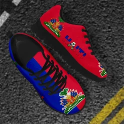Haiti Flag Patriotic Men's Running Shoes - Lightweight Breathable Sneakers