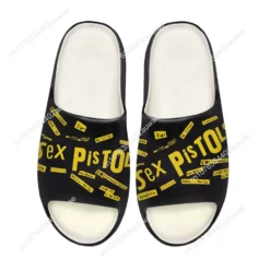 Sex Pistols Punk Rock Band Slides - Black/Yellow Ransom Note Design Slippers
