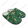 Festive Sloth Christmas Pattern Plush House Slippers - Green