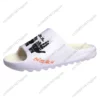 Men's White Jul Graphic Slides - Comfortable Summer Beach Sandals - C'est pas des lol Design