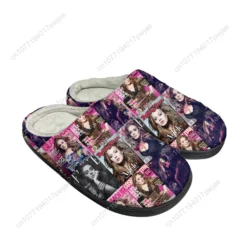 Adele Singer Magazine Cover Collage Print House Slippers - Plush Fleece Lined Indoor Shoes