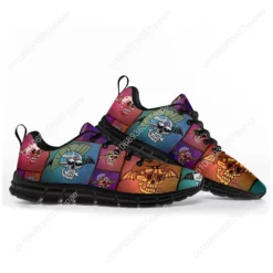 Cartoon Skull Graphic Print Running Shoes - Colorful Lightweight Sneakers