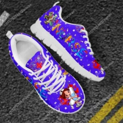 Nurse Themed Sneakers for Women - Purple Medical Print Walking Shoes
