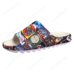 Judas Priest Heavy Metal Band Collage Print Slide Sandals - Lightweight Summer Slippers