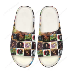 Bob Marley Collage Print Slides - Reggae Music Album Cover Sandals for Men and Women