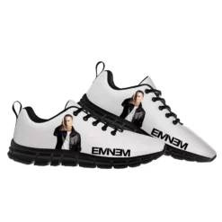 Eminem Rap Legend Custom Lightweight Breathable Running Shoes - White/Black