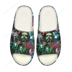 Rob Zombie Graphic Print Slides - Unisex Heavy Metal Music Theme Comfort Sandals