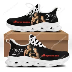 2Pac Tupac Shakur Men's Lightweight Running Shoes - All Eyez On Me Hip Hop Sneakers