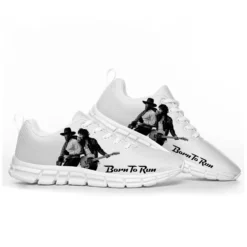 Bruce Springsteen Born To Run Men's and Women's White Lightweight Running Sneakers