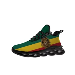 Rastafarian Lion of Judah Graphic Sneakers - Rasta Colors Running Shoes
