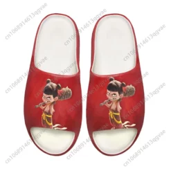 Nezha Cartoon Character Slide Slippers - Red Non-Slip Summer Indoor Outdoor Sandals