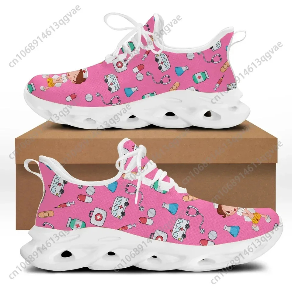 Pink Nurse Medical Print Lightweight Walking Shoes for Women