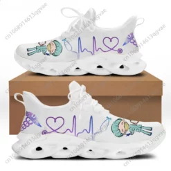 Nurse Themed Lightweight Walking Sneakers - Comfortable Medical Graphic Shoes for Healthcare Professionals