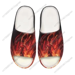 Nezha Fire Graphic Slide Sandals - Anime Inspired Men's & Women's Summer Beach Slides
