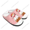 Pink Snowman Christmas Plush Slippers - Warm Winter Indoor House Shoes
