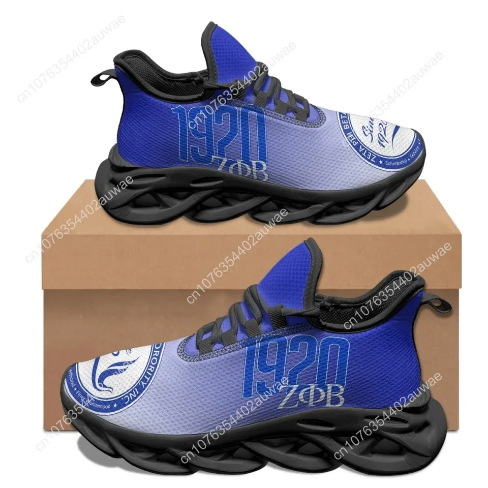 Zeta Phi Beta ZΦB Sorority 1920 Women's Walking Sneakers - Royal Blue and White