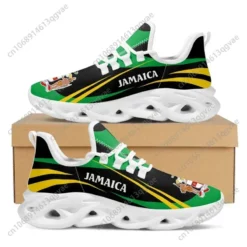 Jamaica Flag Coat of Arms Men's Women's Running Shoes - Lightweight Athletic Sneakers