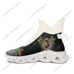 Lion of Judah Rasta Reggae High-Top Sneakers - Men's and Women's Lightweight Running Shoes