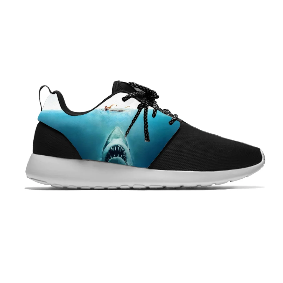 Jaws Movie Poster Graphic Sneakers - Men's Lightweight Mesh Running Shoes