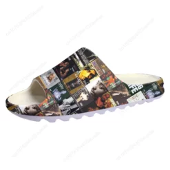 2Pac Tupac Shakur Collage Print Slide Sandals - Men's and Women's Hip Hop Graphic Slides