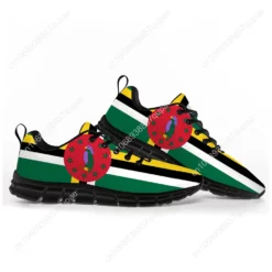 Dominica Flag Lightweight Running Sneakers - Commonwealth of Dominica Patriotic Athletic Shoes for Men and Women