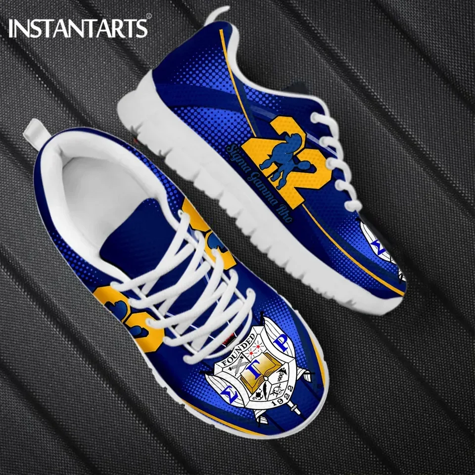 Instantarts Sigma Gamma Rho Sorority Women's Running Shoes - Blue and Gold SGRho Sneakers