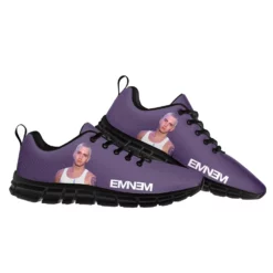 Eminem Custom Graphic Purple Casual Sneakers - Lightweight Breathable Running Shoes