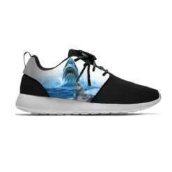 Great White Shark Jaws-Inspired Graphic Print Sneakers - Lightweight Breathable Running Shoes