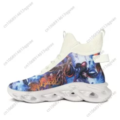 Anime Street Art Graphic High-Top Sneakers - Men's and Women's Fashion Blade Sole Shoes
